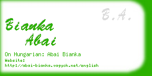 bianka abai business card